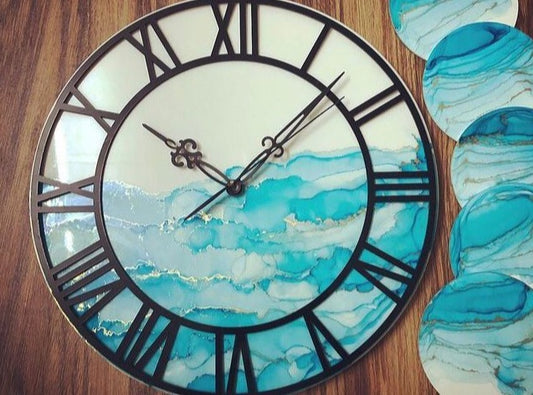 Rustic Sea Resin Wall Clock