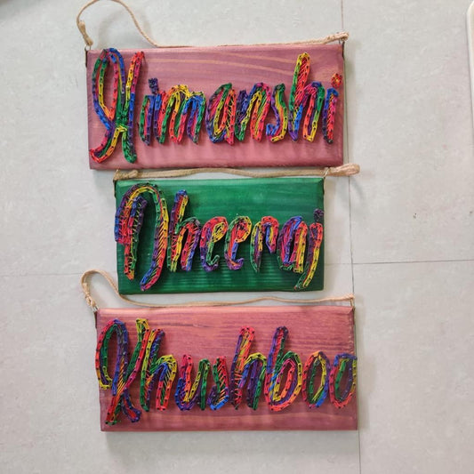Boho Chic Custom Name String Art with Jute Hanging