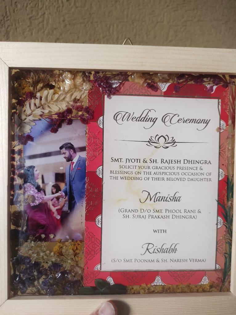 Forever Together: Resin Wedding Card and Couples' Picture Display in Wooden Frame