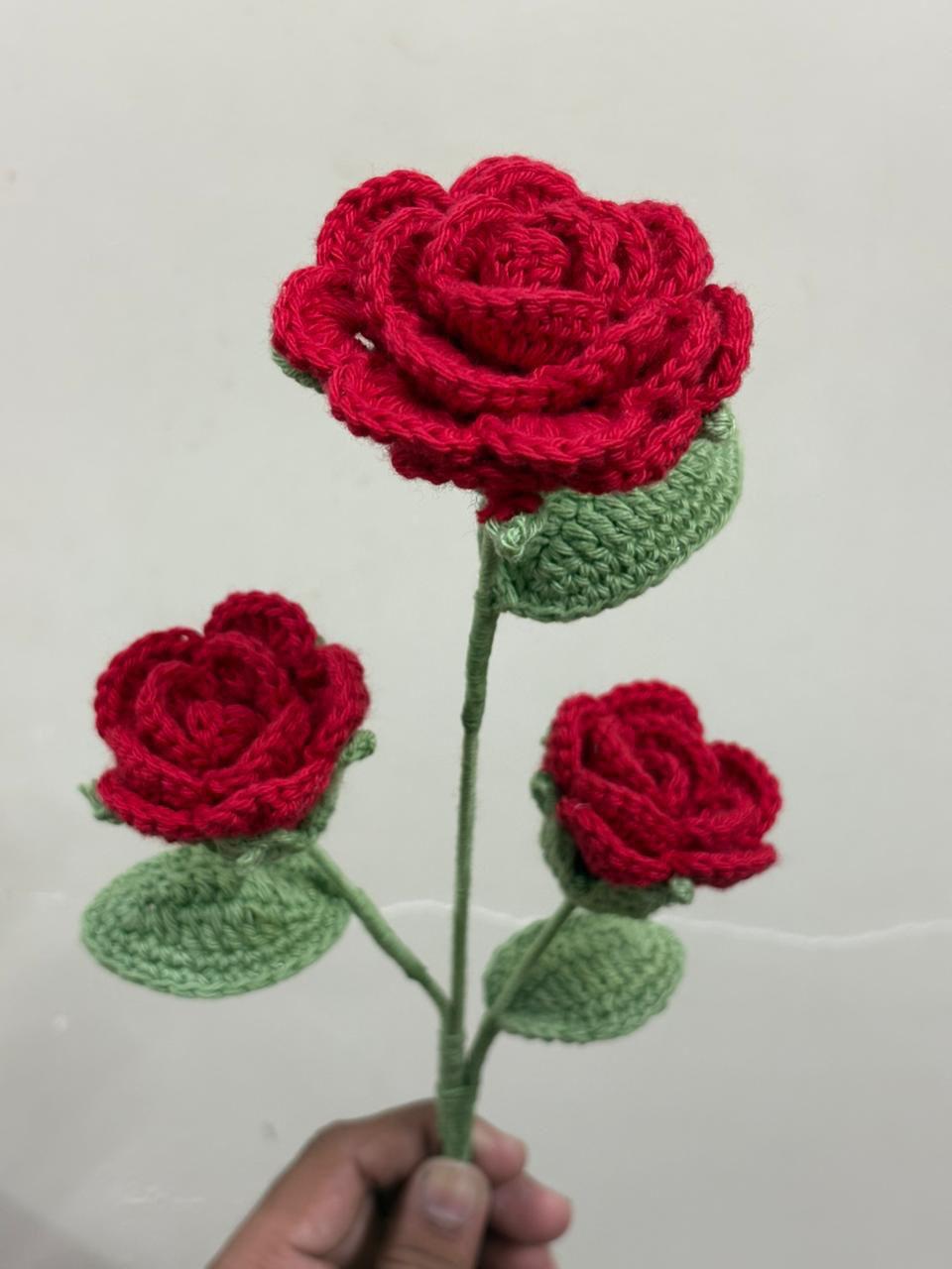 Eternal Crimson Crochet Blooms