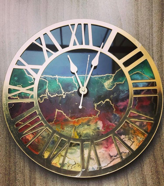 Garden Wall Epoxy Resin Clock