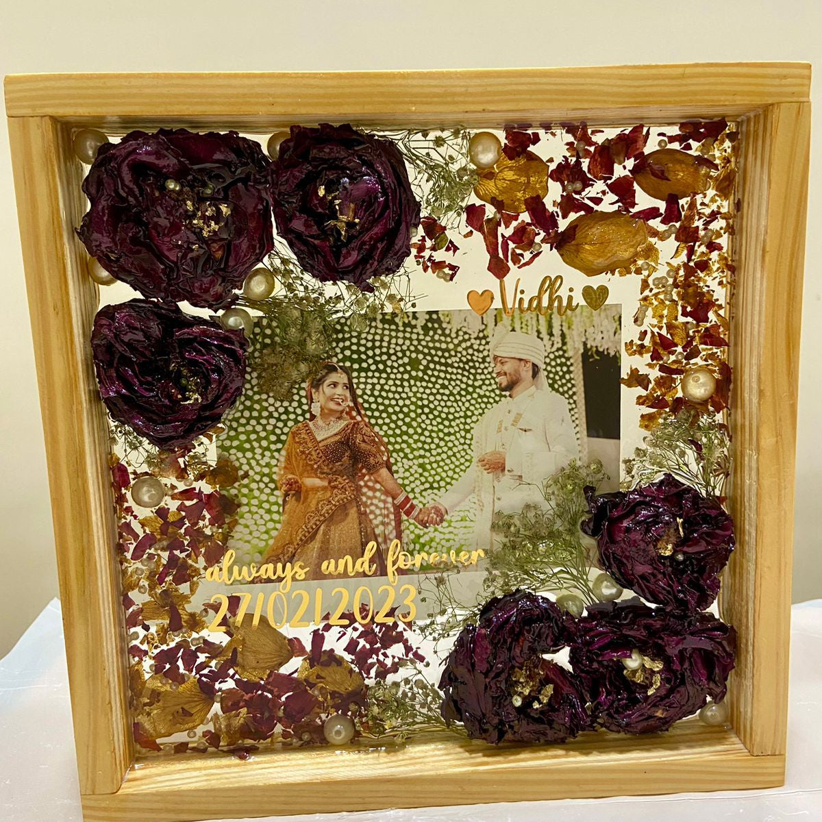 Wedding Garland Epoxy Resin Preservation with Picture