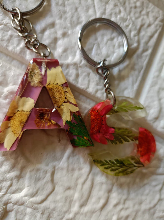 Resin Alphabet Keychain