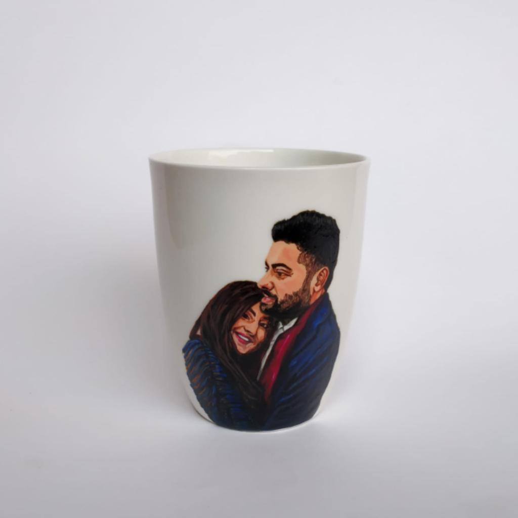 Cup of Connection Hand Painted Couple Mugs