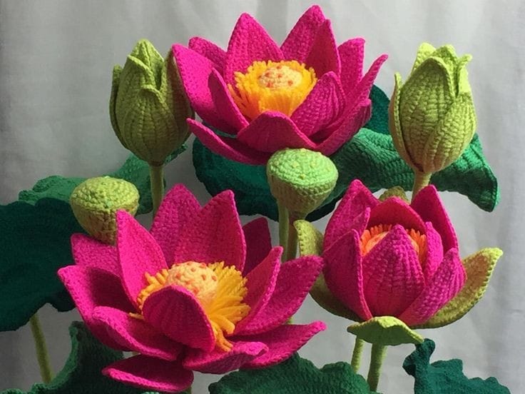Whimsical Lotus Blooms: Elevate with Handmade flower Crochet