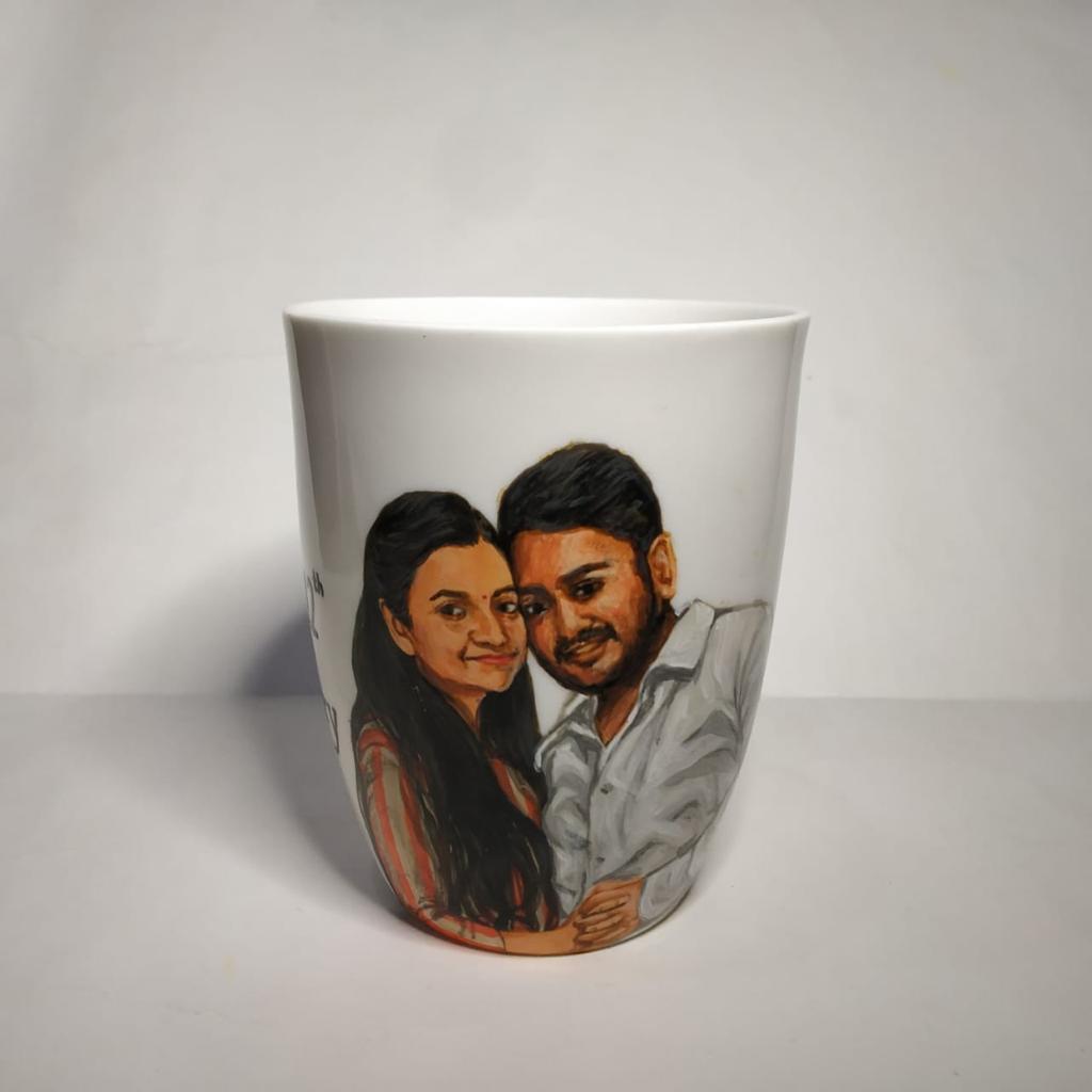 Cup of Connection Hand Painted Couple Mugs