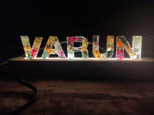 Glow and Name Illuminated Resin Name Lamp with LED Stand