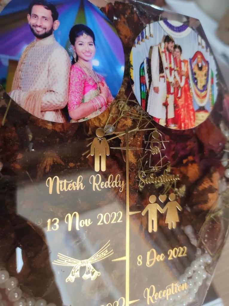 A Tapestry of Love Hexagon Varmala Preservation Block with Pictures and Dates