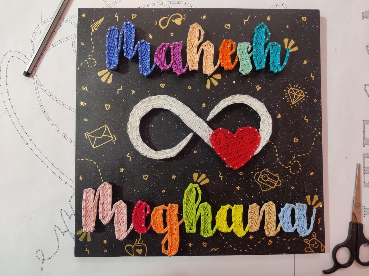 Tangled Hearts String Art