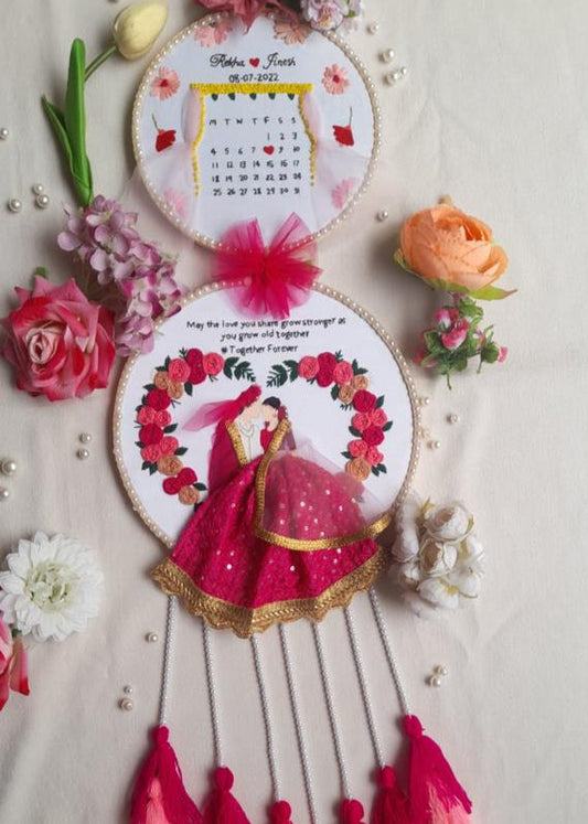 Double Hoop Wedding Embroidery With Tassels