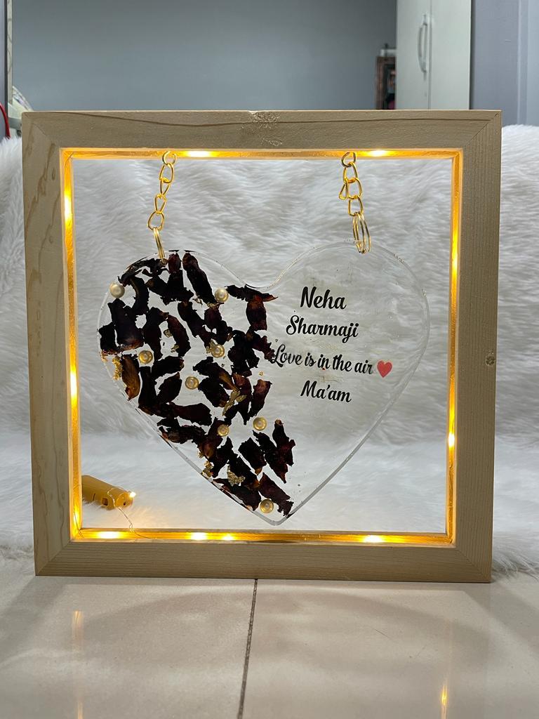 Heartstrings Forever: Whimsical Resin Heart with Varmala Preservation