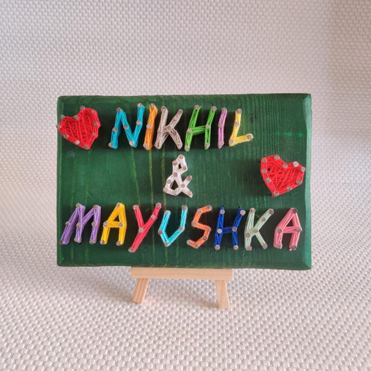 Spectrum of Love: Colorful Couple Name String Art
