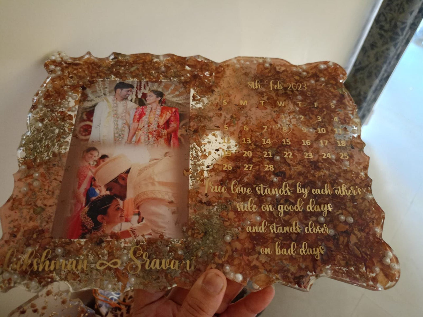 Graceful Resin Varmala Preservation Photo Frame