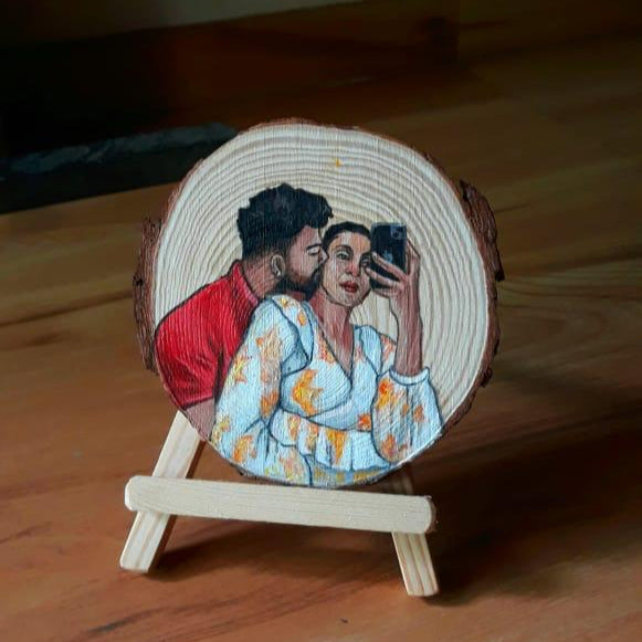 Eternal Love on Wood Handpainted