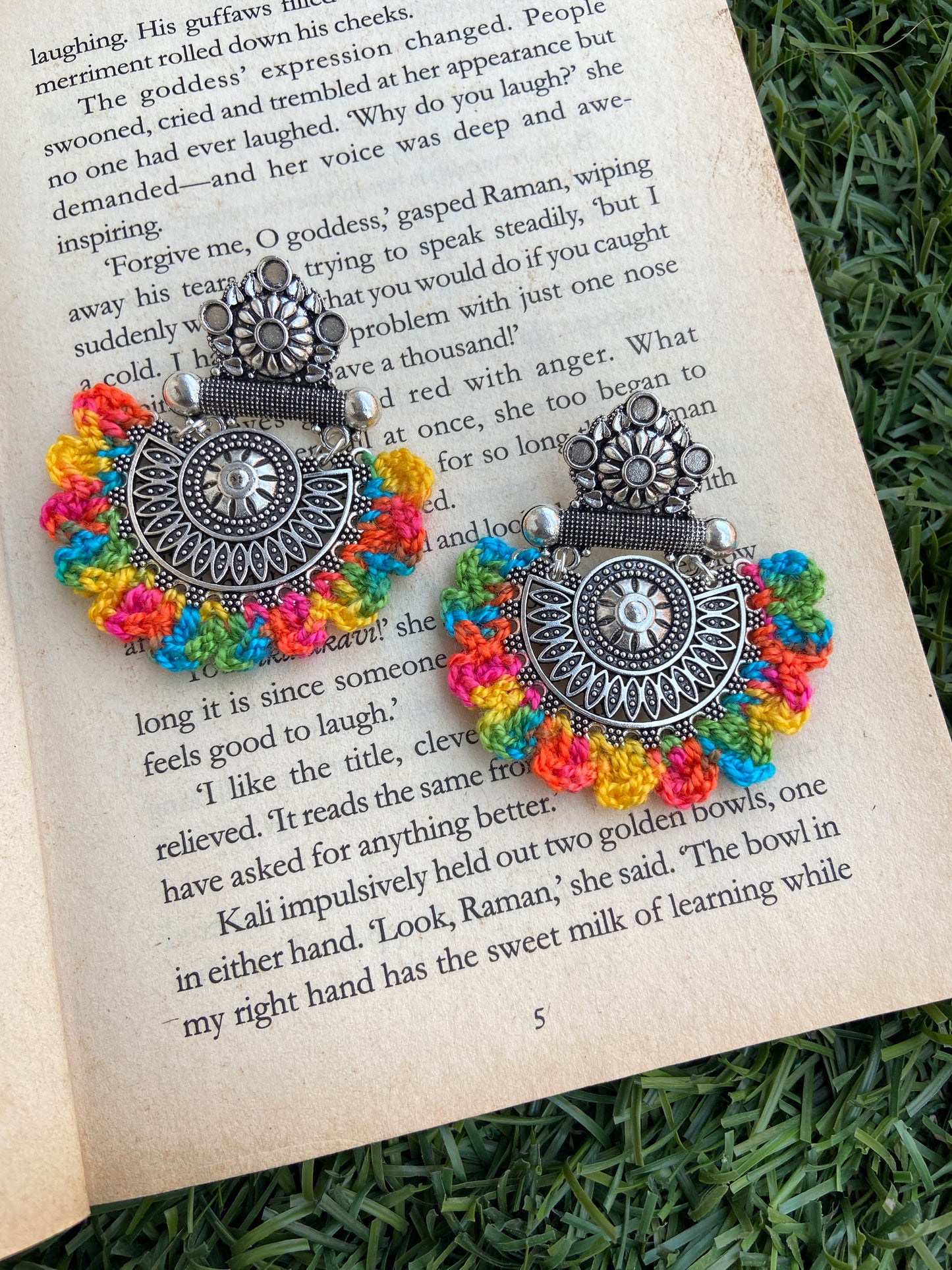 Albeli Crochet Oxidized Earring