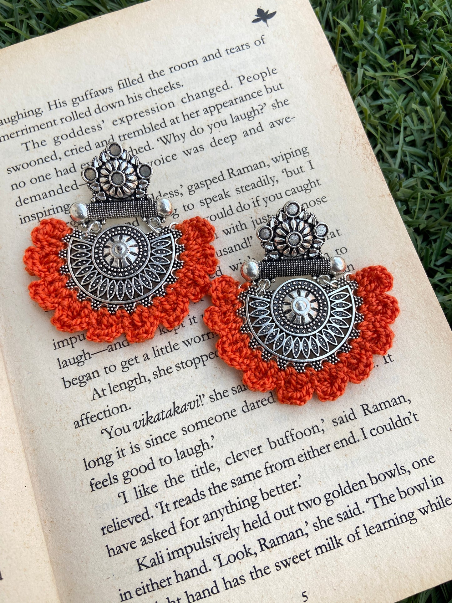 Albeli Crochet Oxidized Earring