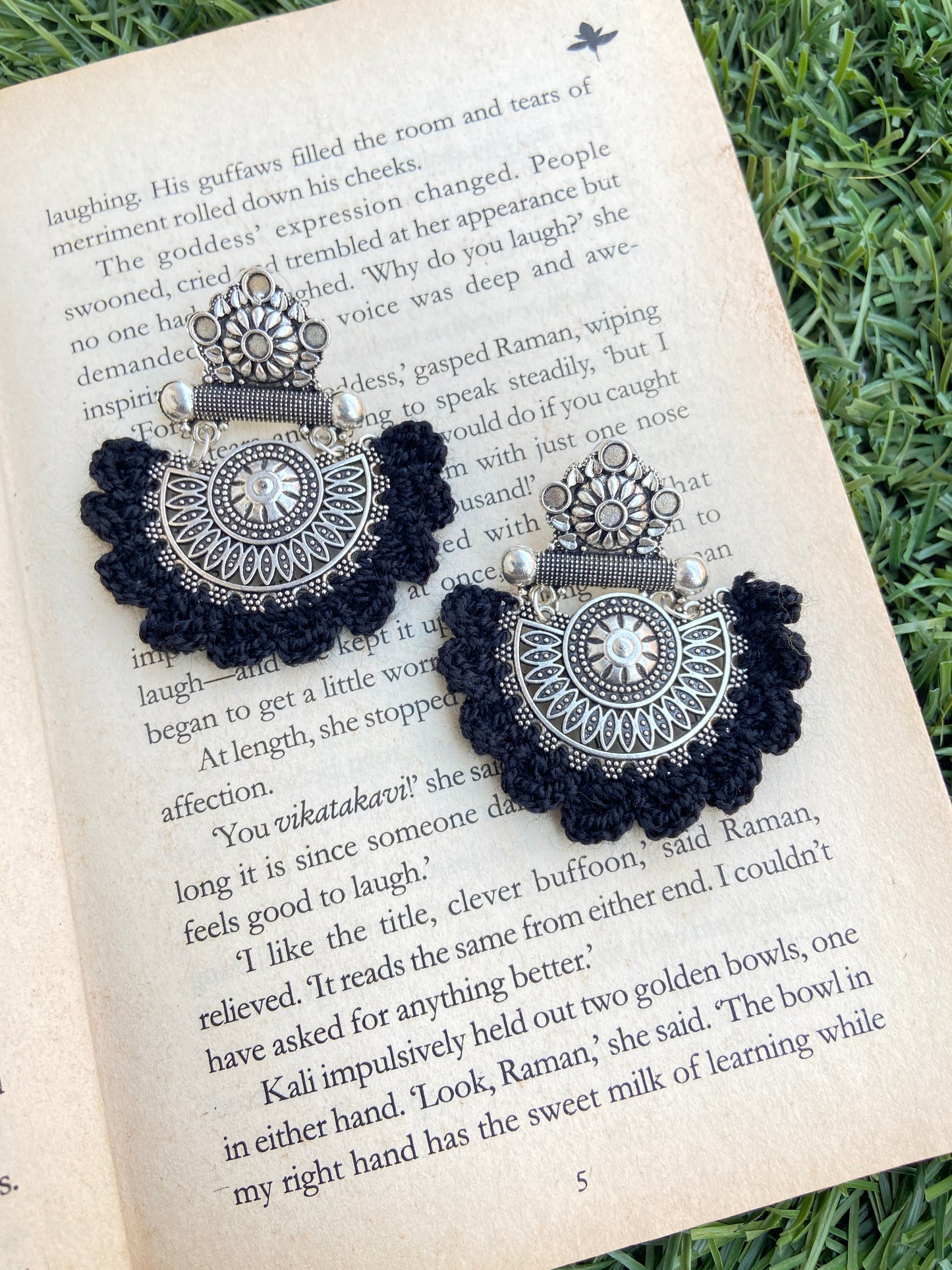 Albeli Crochet Oxidized Earring