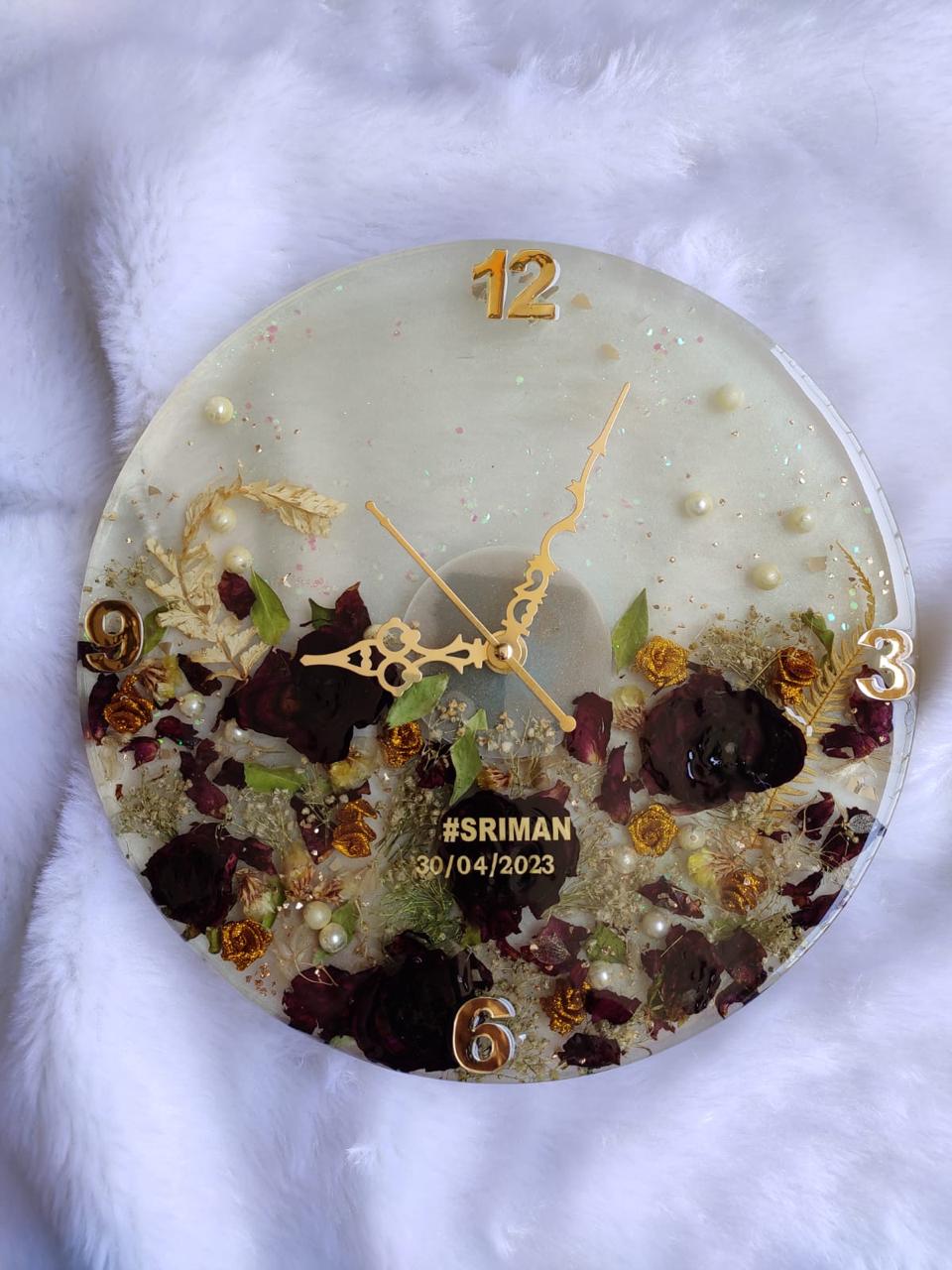 Handmade Botanical Wall Clock