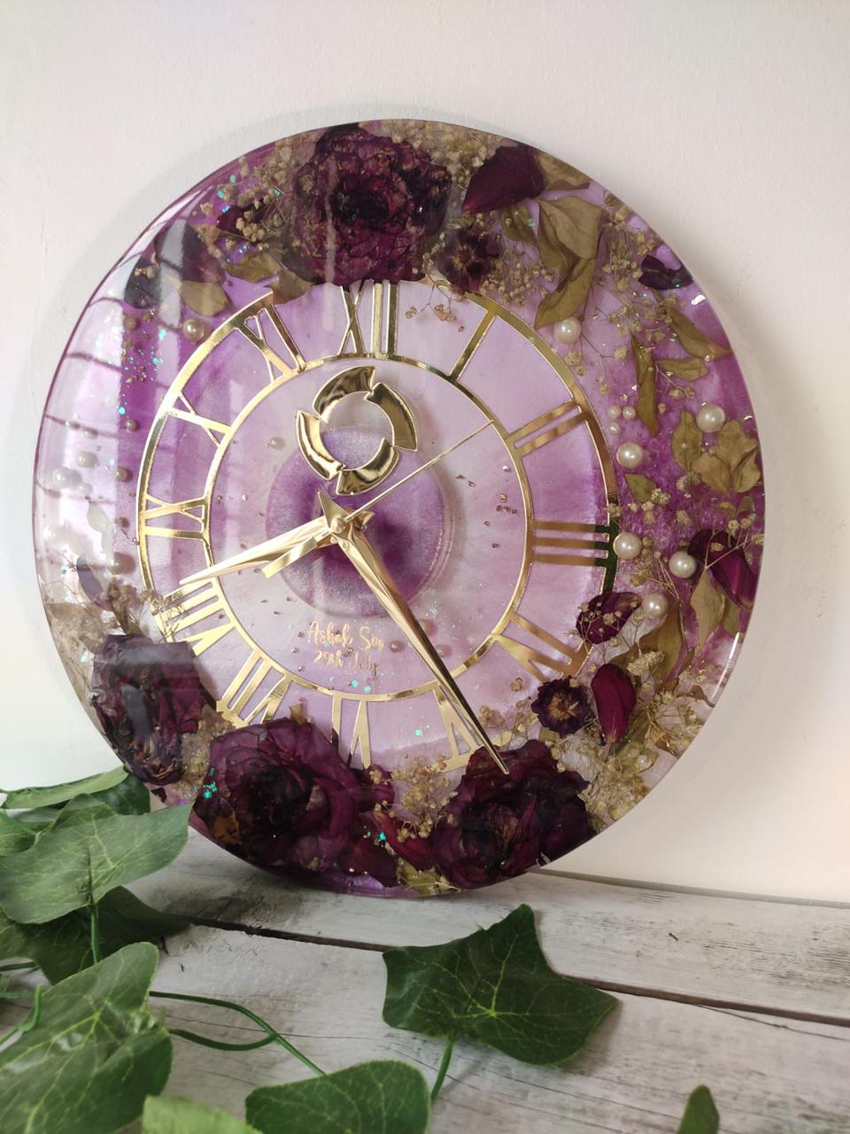 Enchanted Garden Resin Clock