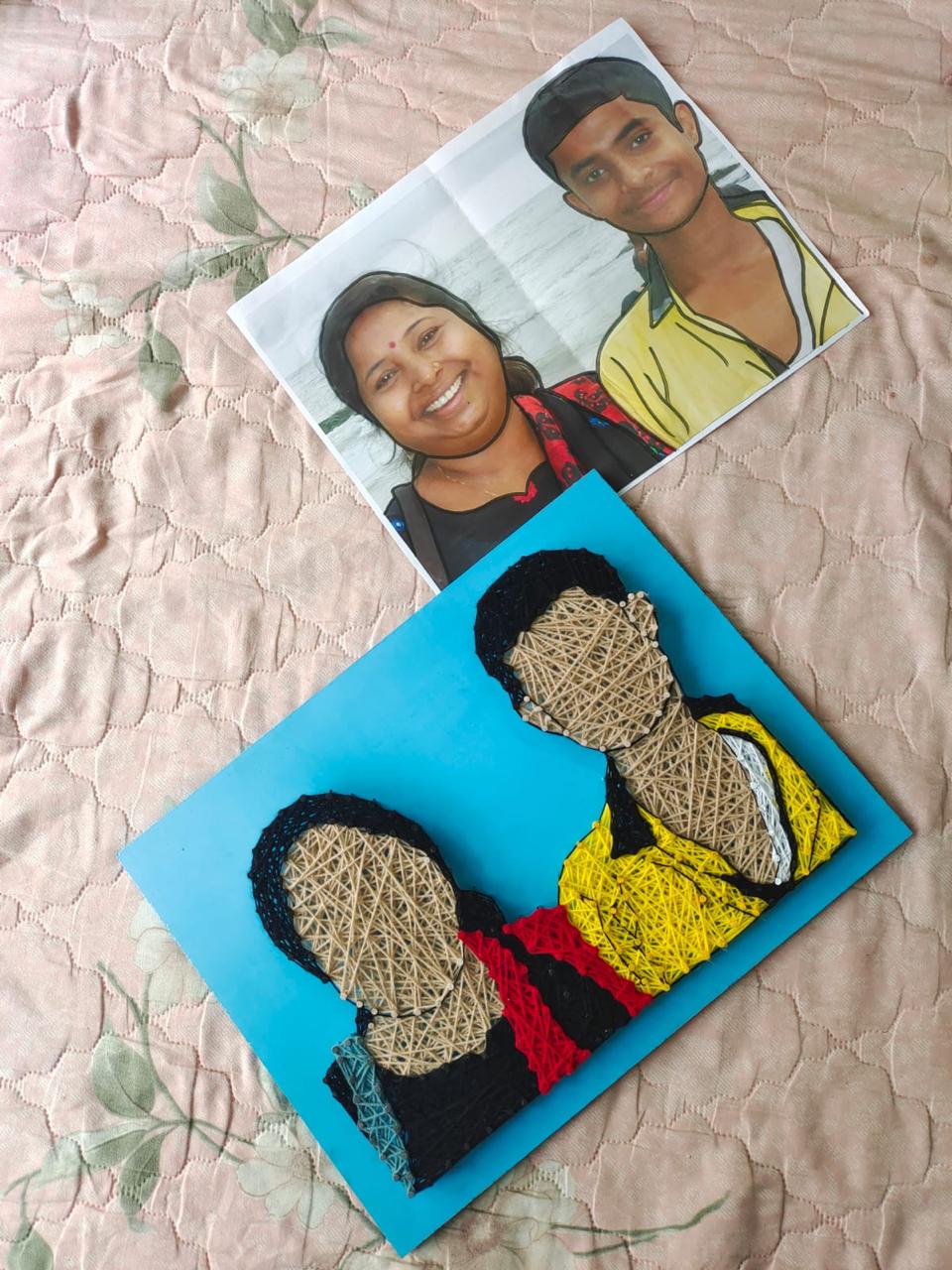 Personalized String Art Couple Portrait