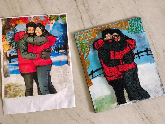 Personalized String Art Couple Portrait