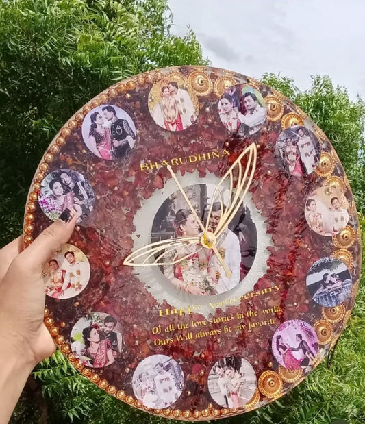 Bharudhin Photo Collage Resin Clock
