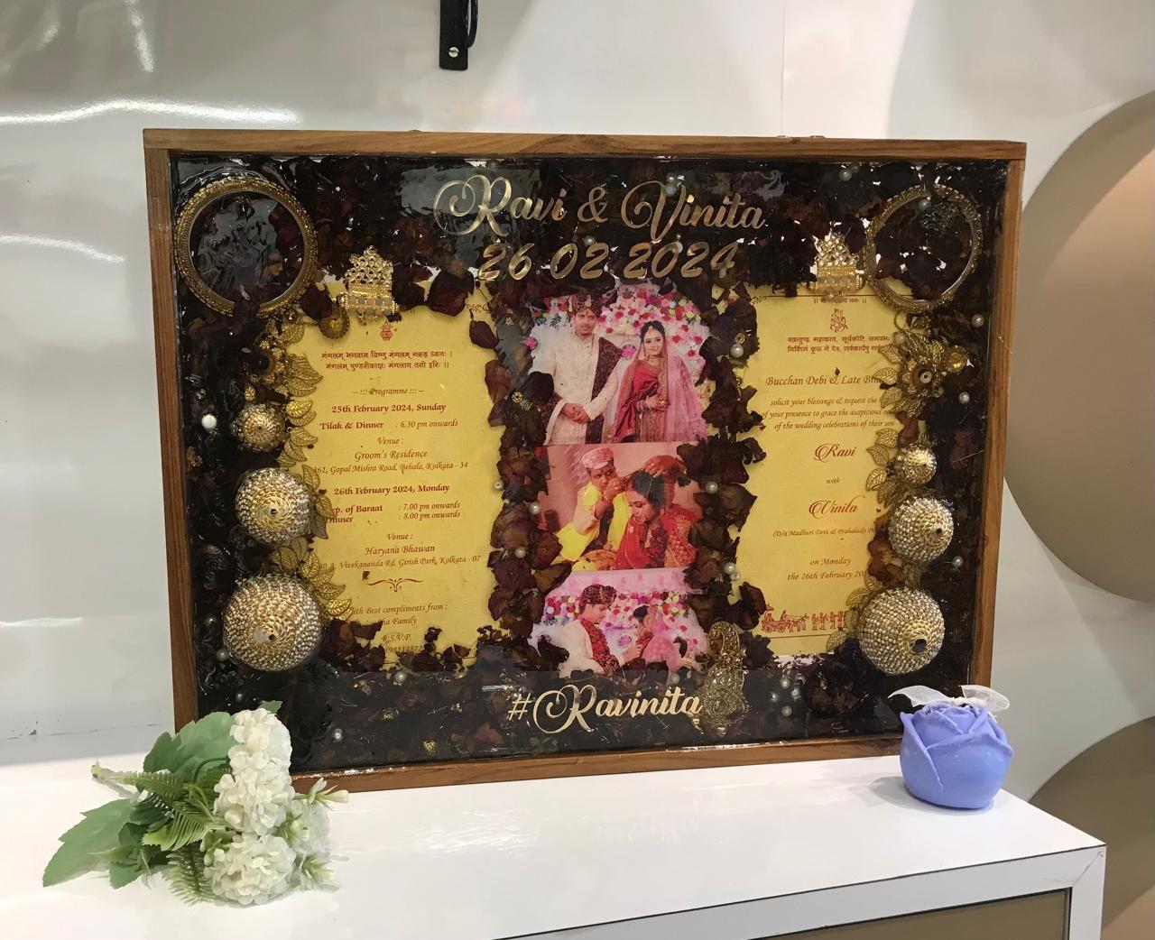 Rav &Vinita Wedding Invitation Keepsake Frame