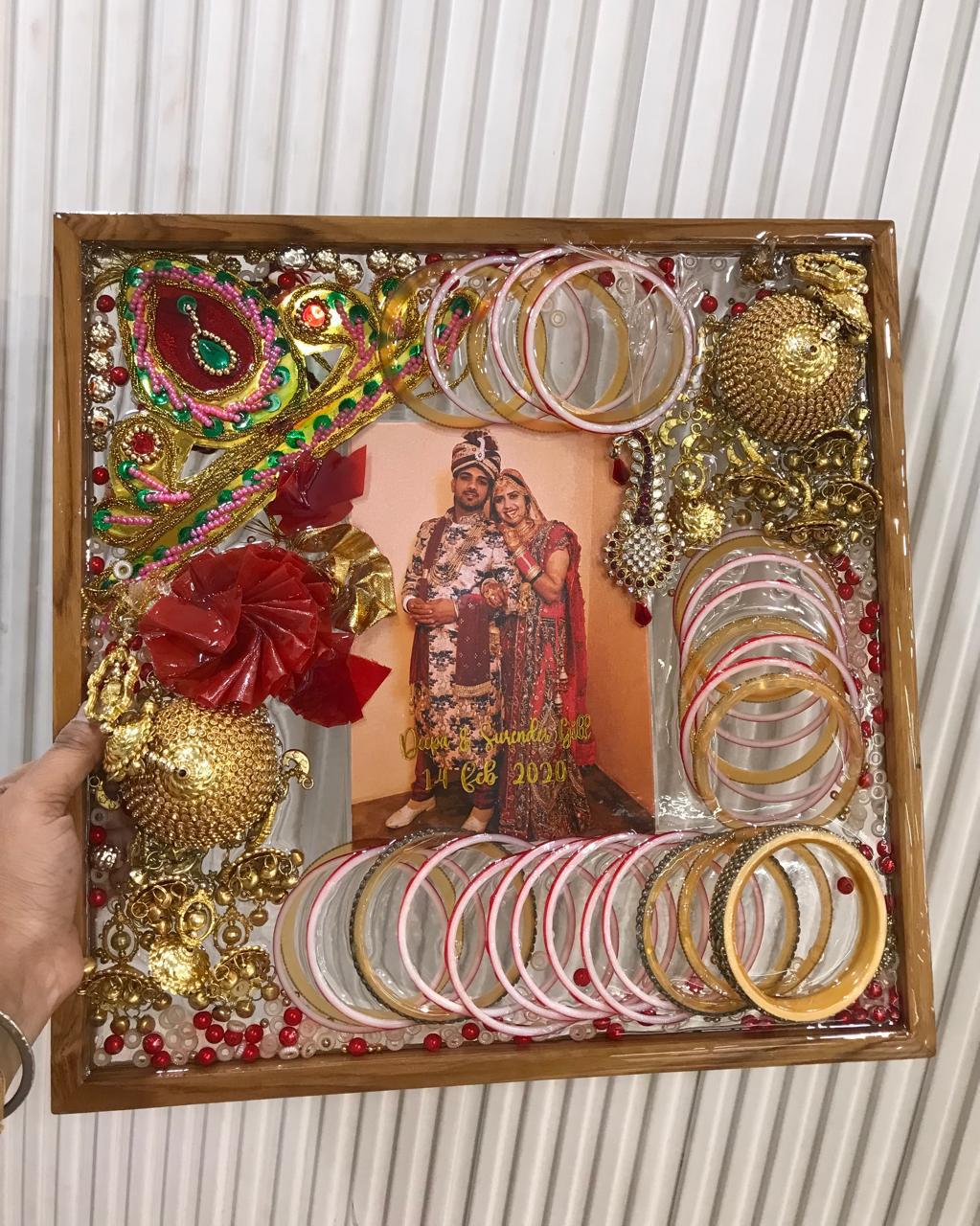 Wedding Keepsake Frame with Traditional Indian Elements
