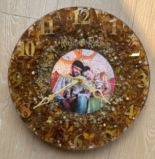 Personalized Varmala Preservation Resin Clock