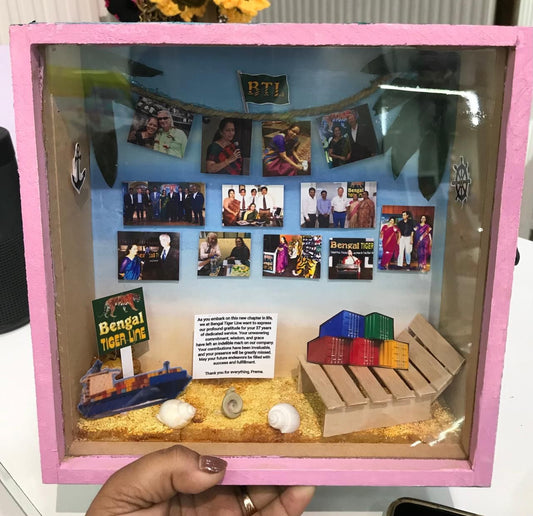 Personalized Shadow Box Frame with Photos, Paper Cutouts & Message