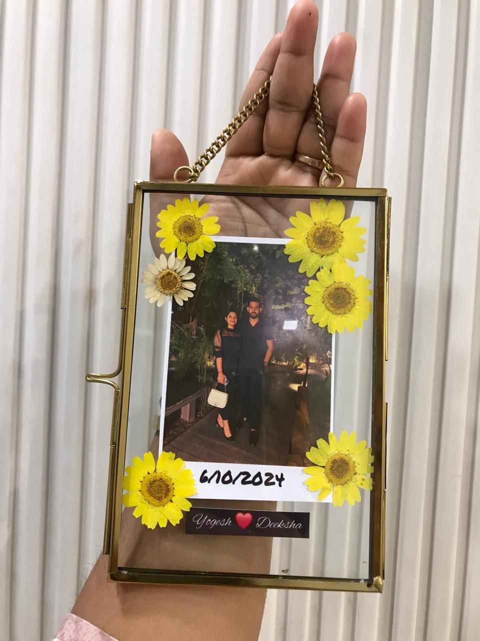 Hanging Pressed Flower Floating Frame with Photo & Personalization"