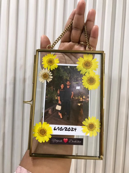 Hanging Pressed Flower Floating Frame with Photo & Personalization"