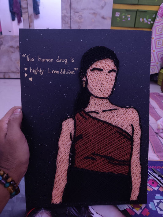 Custom String Art Portrait with Quote