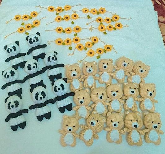 Handmade Crocheted Animal Collection (Pandas & Bears)