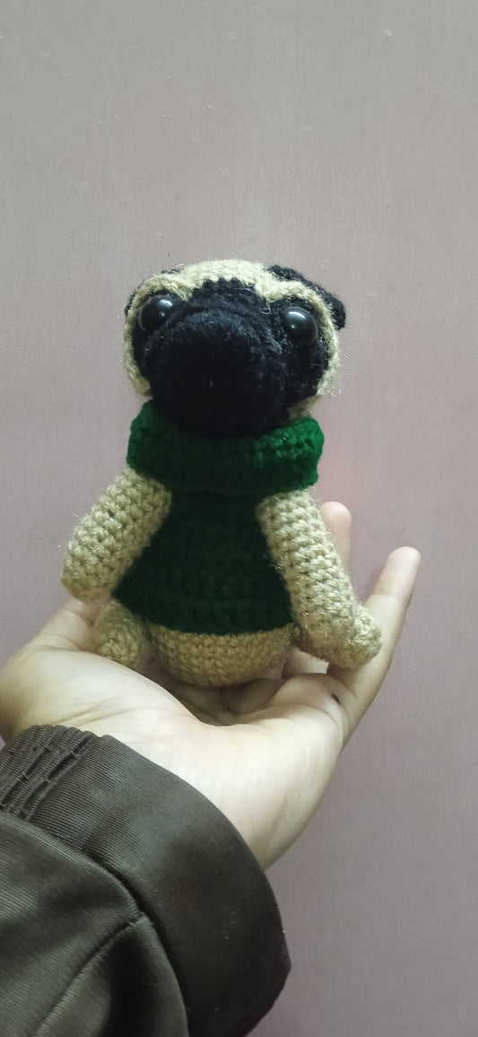 Handmade Crochet Pug Toy