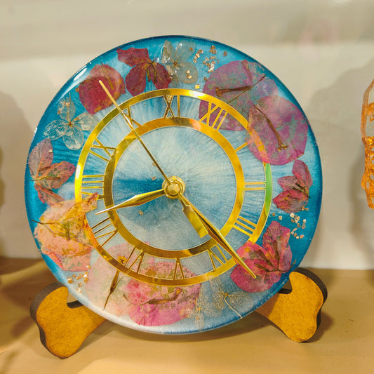 Ocean Theme Flower Preservation Resin Epoxy Clock