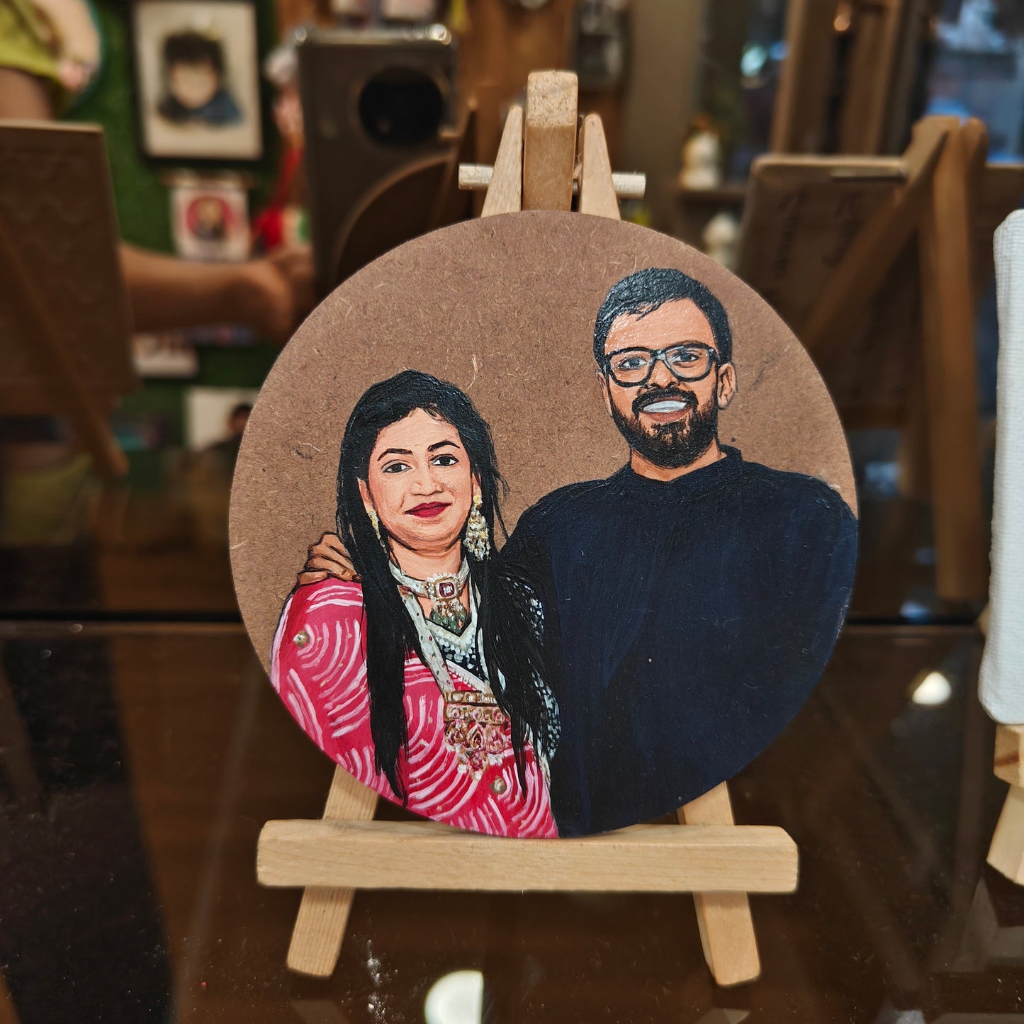 Photo Caricature MDF Nameplate with Stand