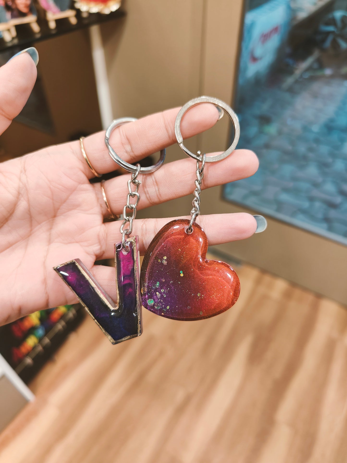 CrystalCharm Handmade Resin Keychain