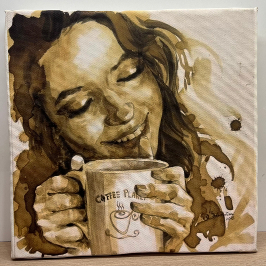 Brewed Essence Coffee Painting Portrait