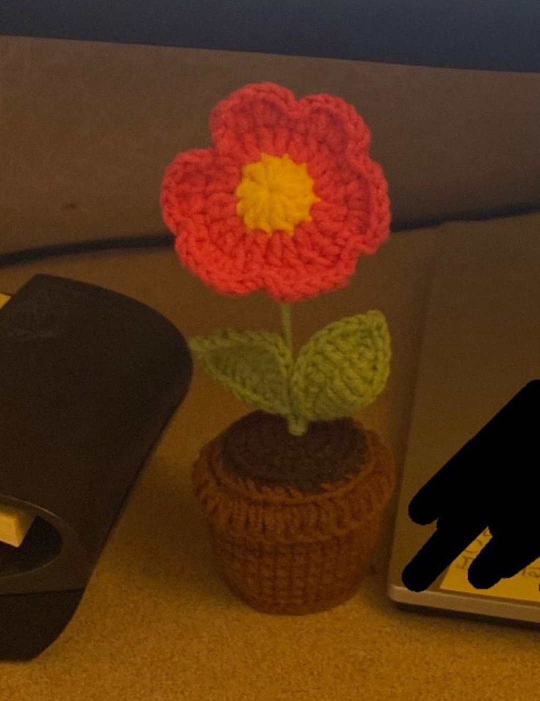 Crochet Red Daisy crochet Flower