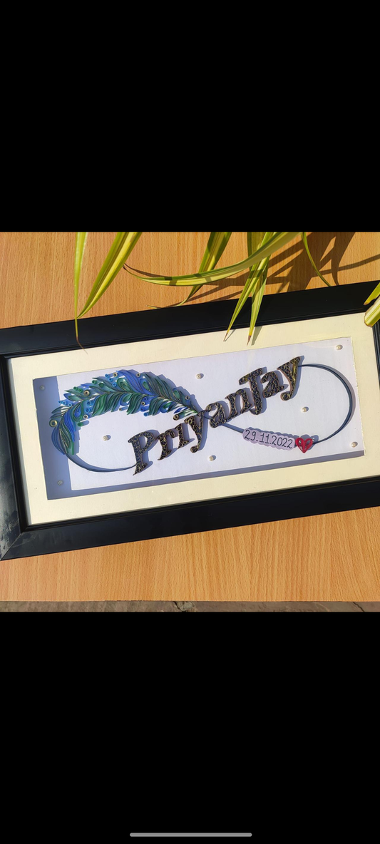 Personalized Quilled Name with Date and Infinity Symbol
