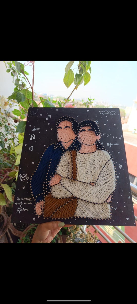 Personalized String Art Couple Portrait