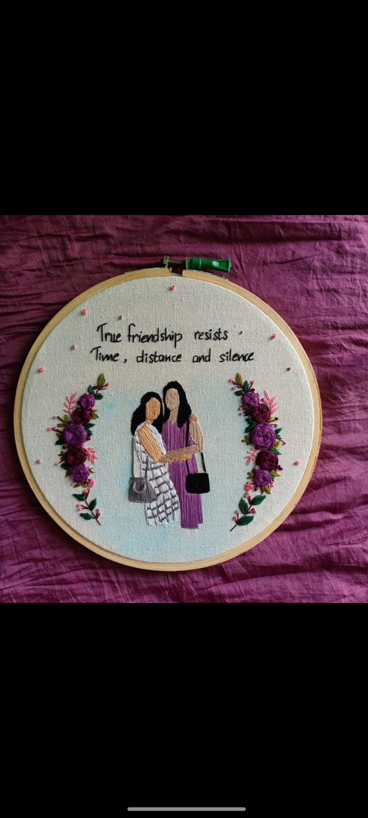 Embroidered Friendship Quote Hoop