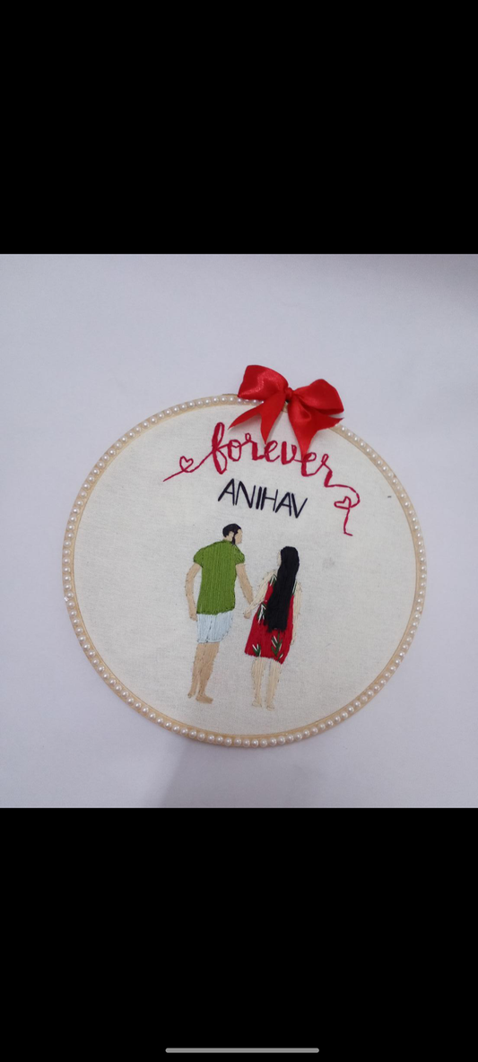 Embroidered Couple Name Hoop