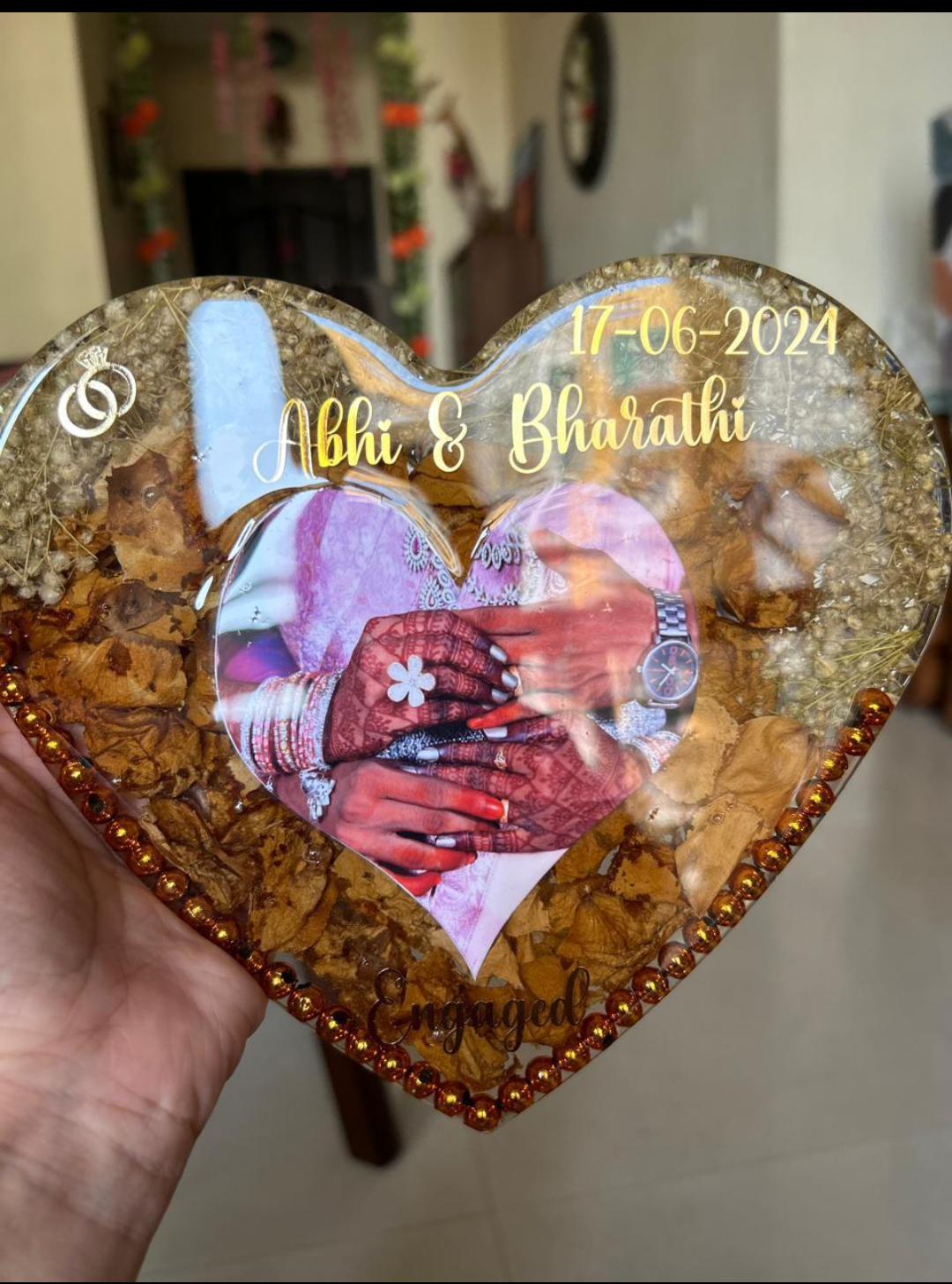 Engaged Hearts" Keepsake