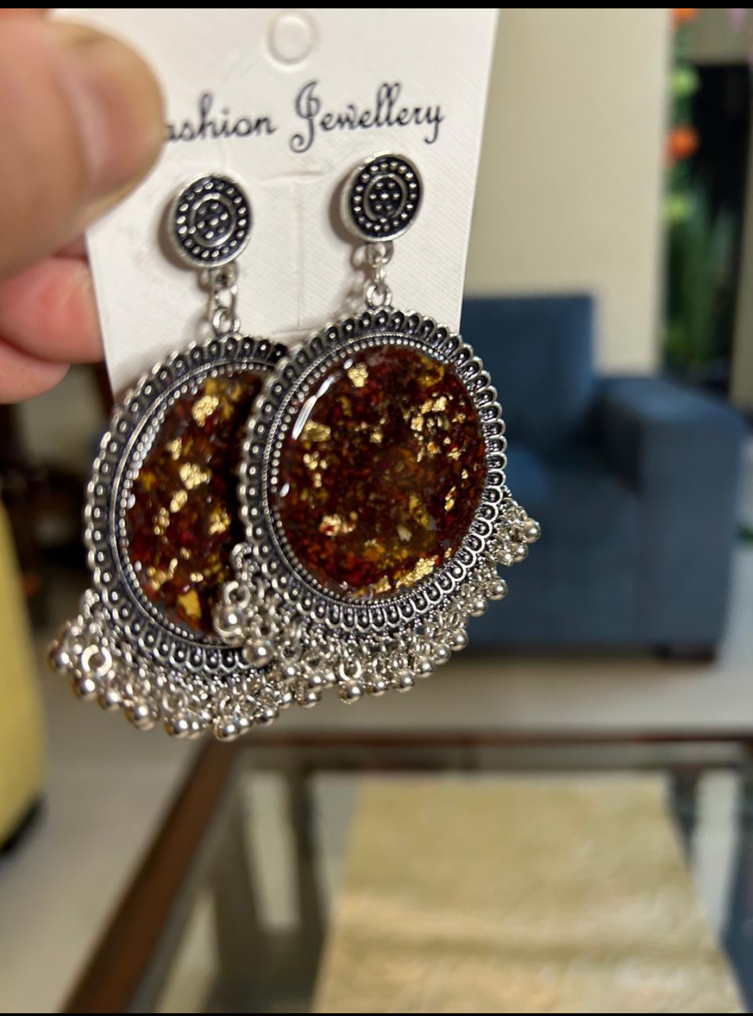 Crimson Bloom Jhumka Earrings