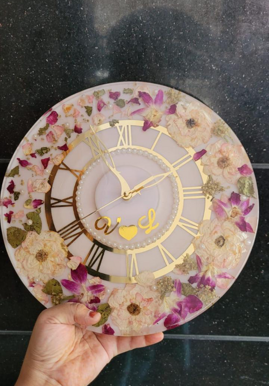 Floral Resin Clock