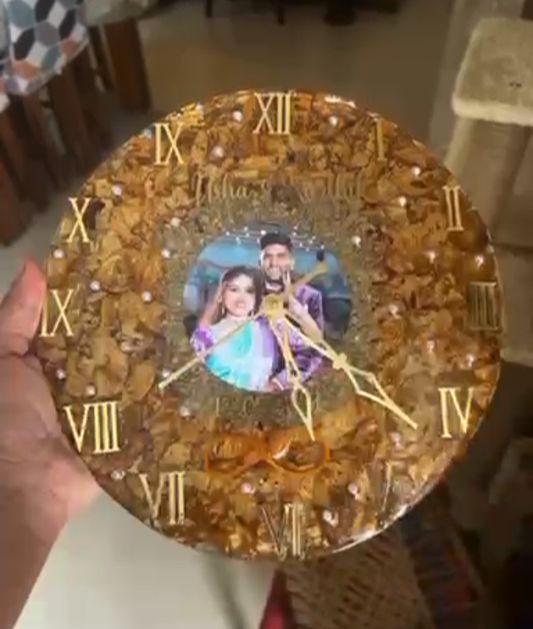Personalized Resin Photo Clock with Roman Numerals