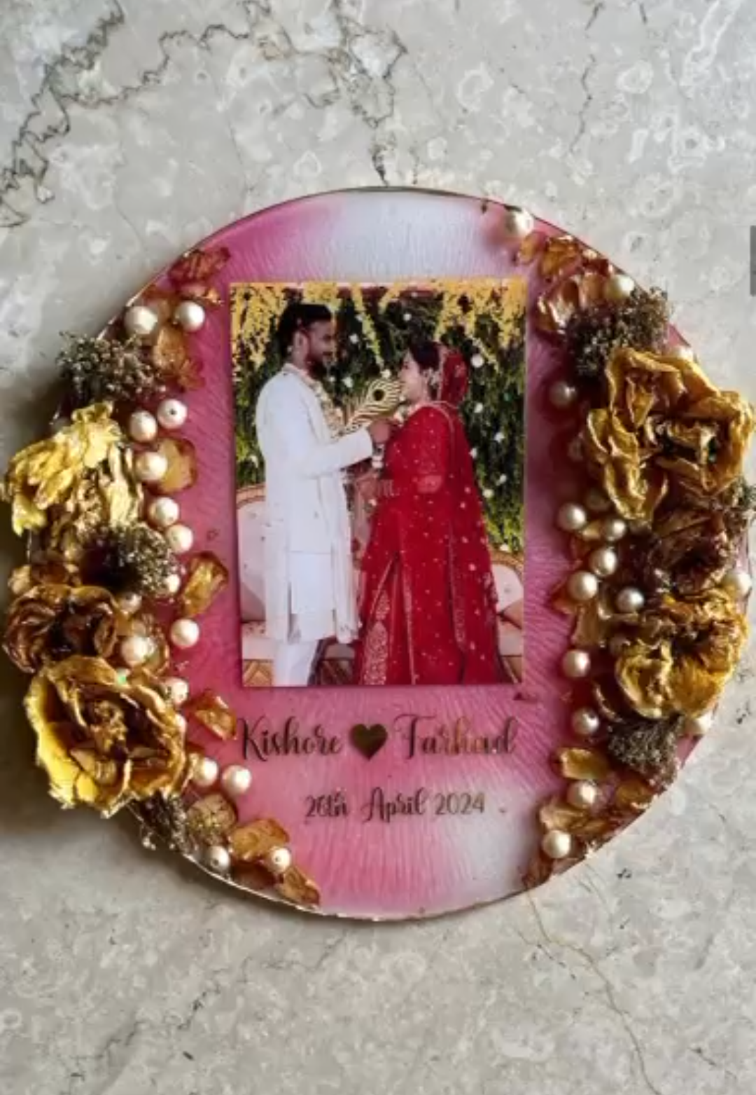 Kishore &Farhad Eternal Embrace Varmala Frame