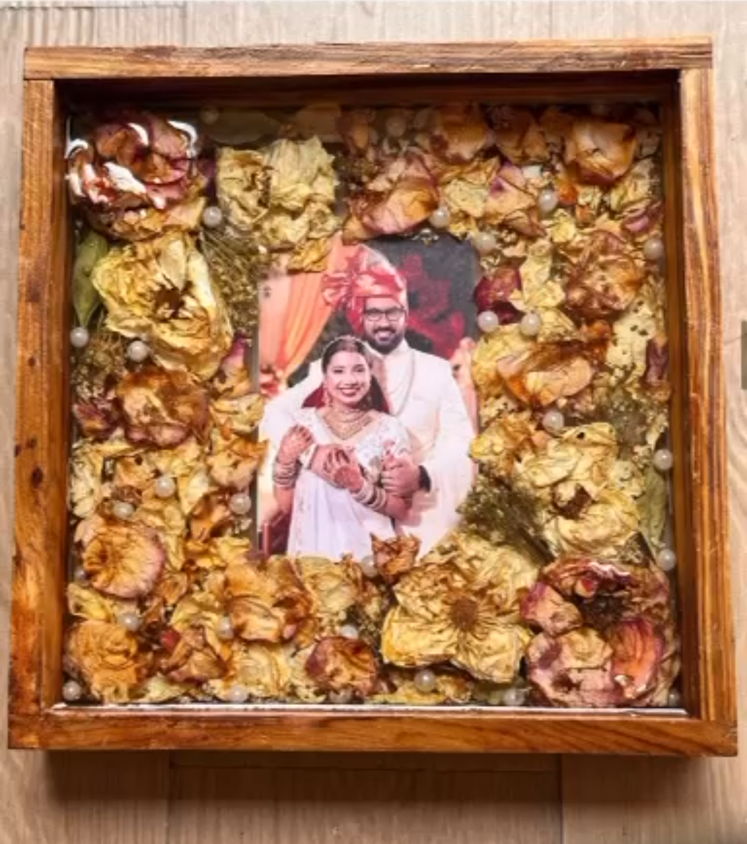 Rustic Floral Photo Keepsake Frame
